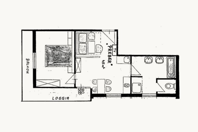 Grundriss Appartementtyp "Preber"