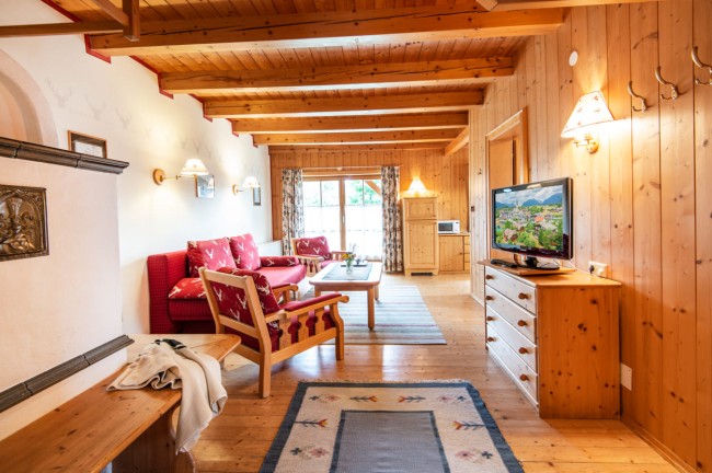 Wohnzimmer in der Ferienwohnung im Salzburger Lungau