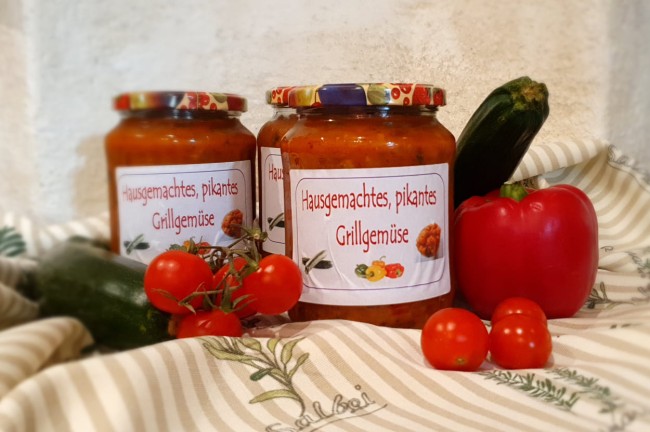 Hausgemachtes, pikantes Grillgemüse
